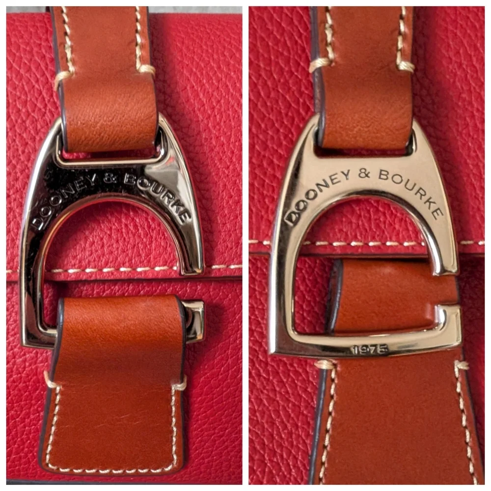 Dooney & Bourke Red Pebbled Leather Kyra Shoulder Bag - Picture 6 of 13